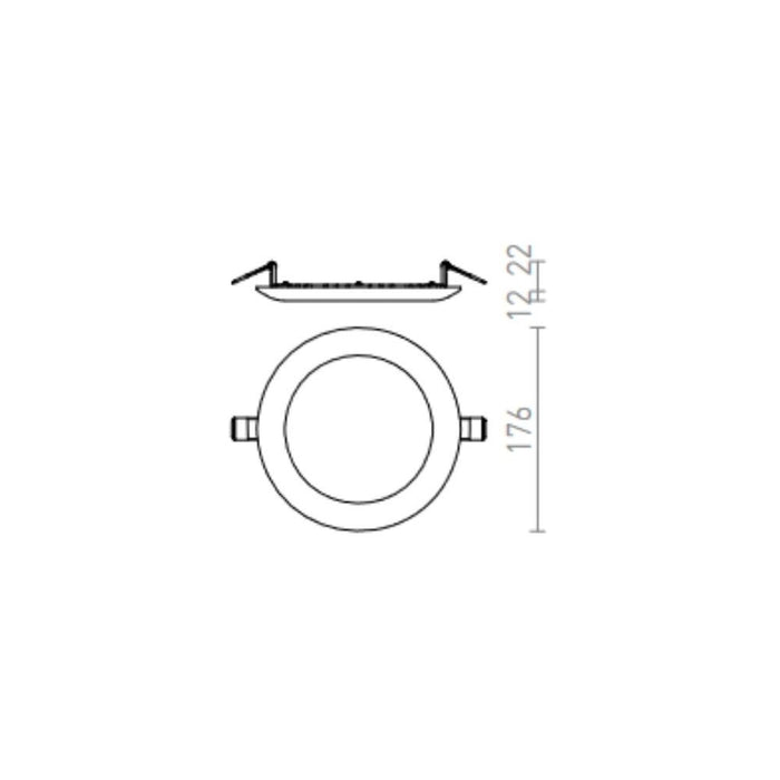 Faretto plafoniera DADA 17 da incasso nero cromato 230V LED 12W 3000K
