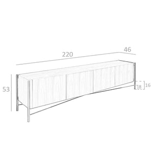 Porta TV in noce e acciaio scuro