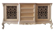 Credenza 2 porte 4 cassetti classica barocco legno grezzo incisa 174x60x92 - Mobili 2G