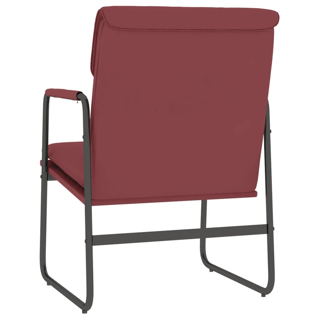 Sedia Lounge Rosso Vino 55x64x80 cm in Similpelle