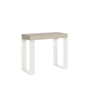 Consolle Allungabile 90-196x40x77 cm Tecno Small Cashmere Telaio Bianco