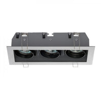 Faretto da incasso MONE III reclinabile grigio argento 12V GU5,3 3x50W