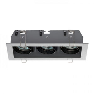 Faretto da incasso MONE III reclinabile grigio argento 12V GU5,3 3x50W