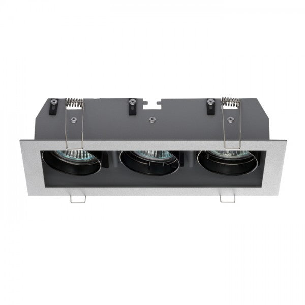 Faretto da incasso MONE III reclinabile grigio argento 12V GU5,3 3x50W