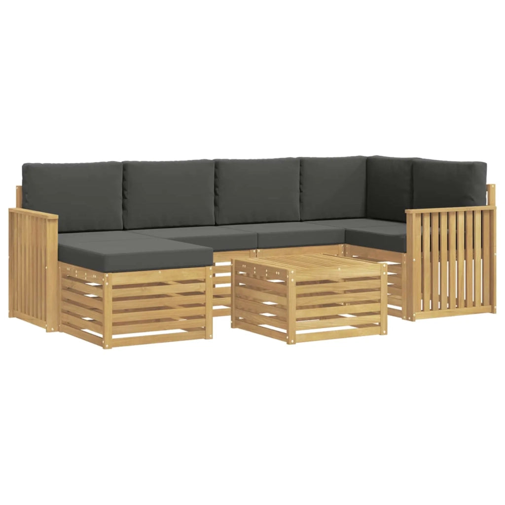 Set di divani da esterno 7 pcs Bianco e Antracite Poliestere 3392152