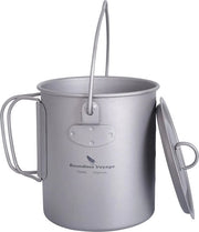 Pentola in Titanio - Portatile - con Coperchio - Maniglia Ripiegabile - Esterno - Ultraleggera - Pentola da Campeggio - Tazza da Tè con Fork - Pic-Nic - Attrezzo da Cucina - 300ml - 420ml - 600ml - 750ml - 900ml - 1100ml - 1200ml - X01NSK525