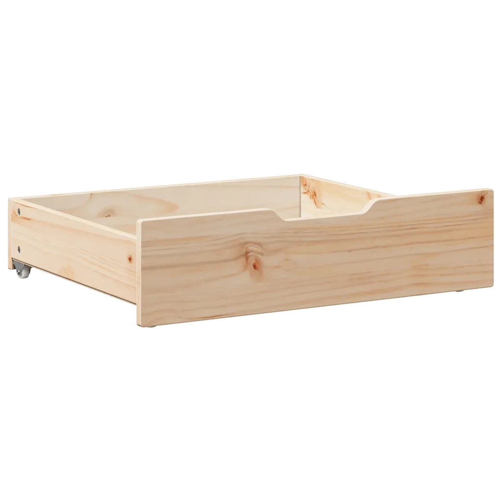 Cassettoni da Letto con Ruote 2 pz 65x55x17 cm in Legno di Pino 850935