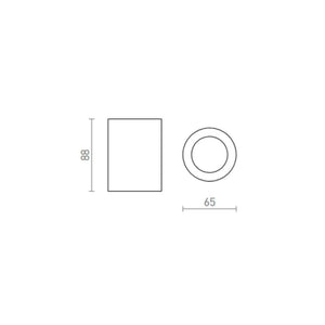 Faretto cilindrico LOLA 88 da soffitto bianco 230V GU10 15W IP54
