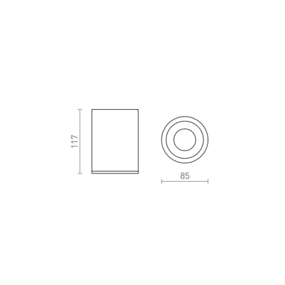 Faretto cilindrico EILEEN da soffitto bianco  230V GU10 7W IP65