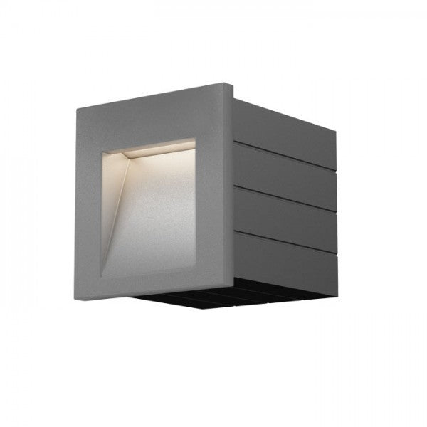 Lampada Faretto TESS SQ da incasso grigio argento 230V LED 3W IP54 3000K