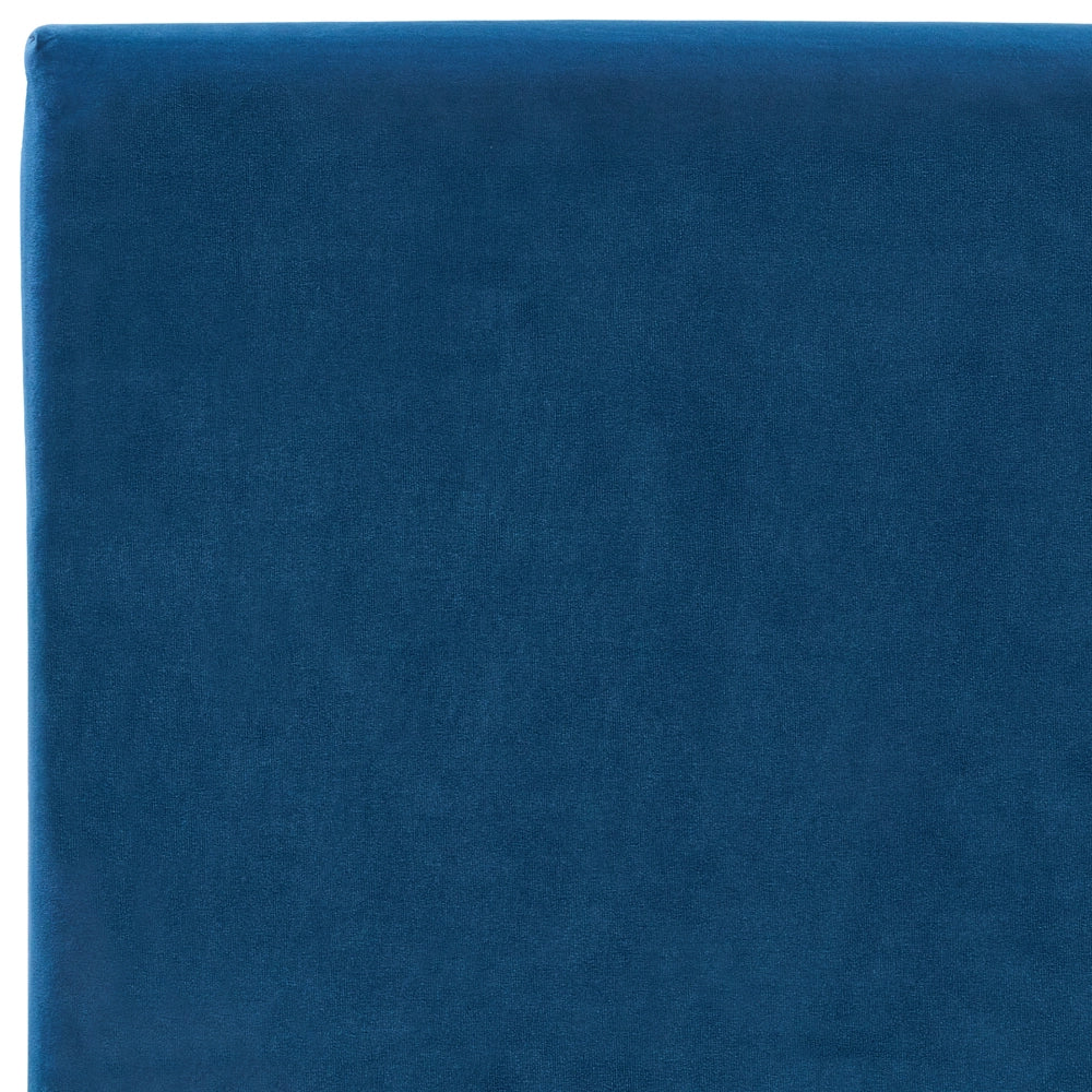 Letto matrimoniale in tessuto blu con rete a doghe 140 x 200 cm stile contemporaneo