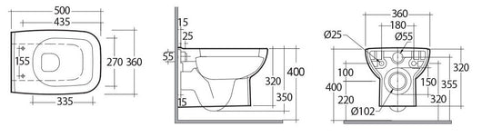 Vaso sospeso origin con scarico universale