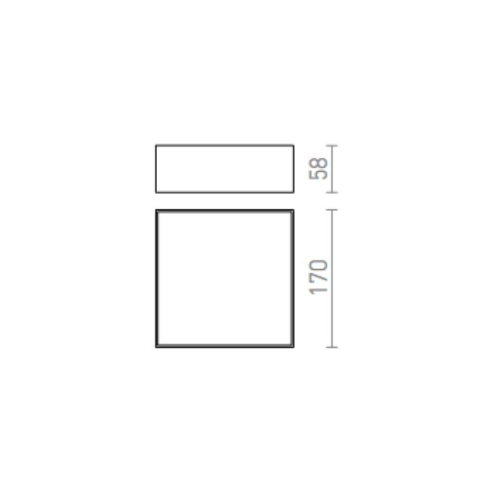 Plafoniera LARISA SQ 17 da soffitto nero 230V LED 15W 3000K