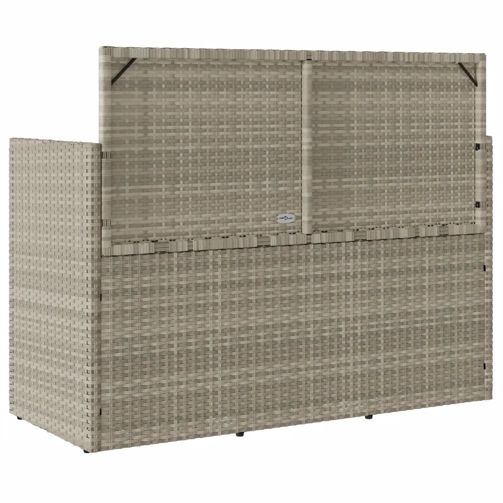 Panca da Giardino con Cuscini Grigio Chiaro in Polyrattan 365766