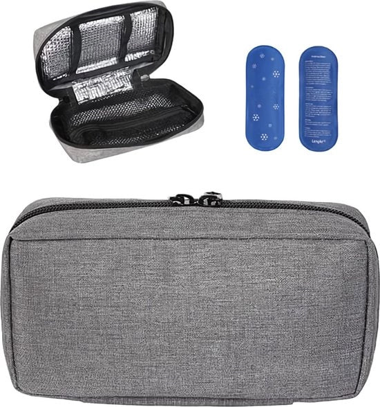 Organizzatore di Medicinali per Viaggio con Borsa Portatile per Diabete con 2 Pacchi di Gel di Congelamento