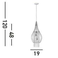 Lampadario Classico Razzo Acciaio Cromo Vetro 2 Luci G9