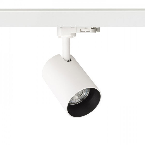 Faretto cilindrico CONNOR per binario trifase bianco/nero  230V LED GU10 10W