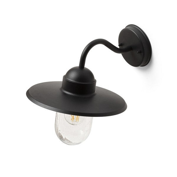 Lampada applique BEACON da parete nero vetro strutturato 230V E27 60W IP44