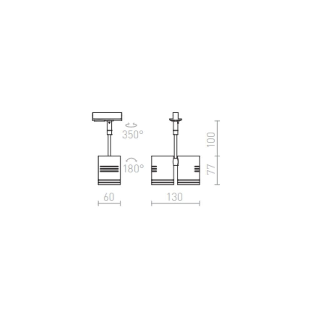 Riflettore Proiettore BEEBA II per binario monofase Bianco 230V GU10 2x35W