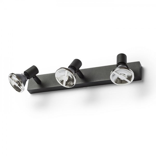 Faretto TRICA III da parete nero  230V GU10 3x25W