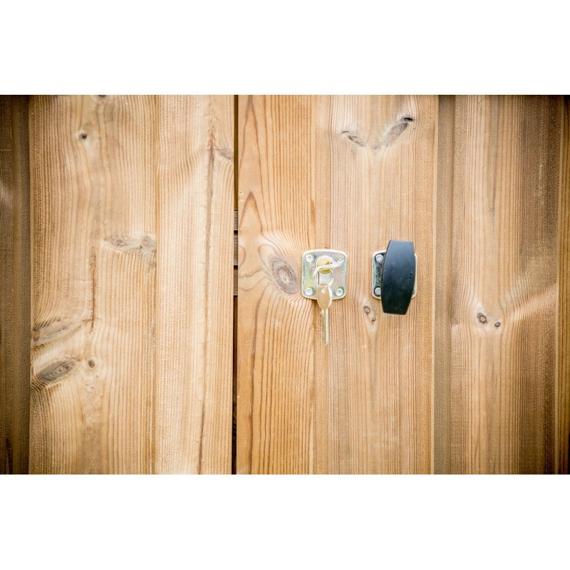 Casetta da giardino in legno termo-trattato 19 mm – 316x240 cm – tetto acciaio e porta finestrata – THE3224.02T Foresta