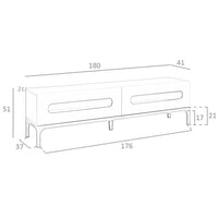 Porta TV in legno grigio e noce con illuminazione interna
