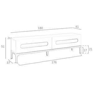 Porta TV in legno grigio e noce con illuminazione interna