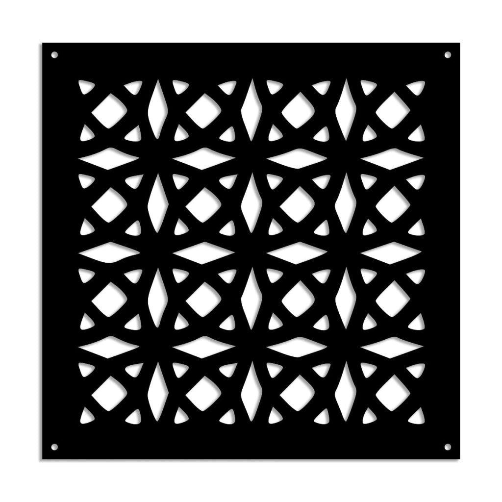 PLENITUDE - Pannello in PVC traforato - Parasole Colore: nero, Misura: 48x48 cm
