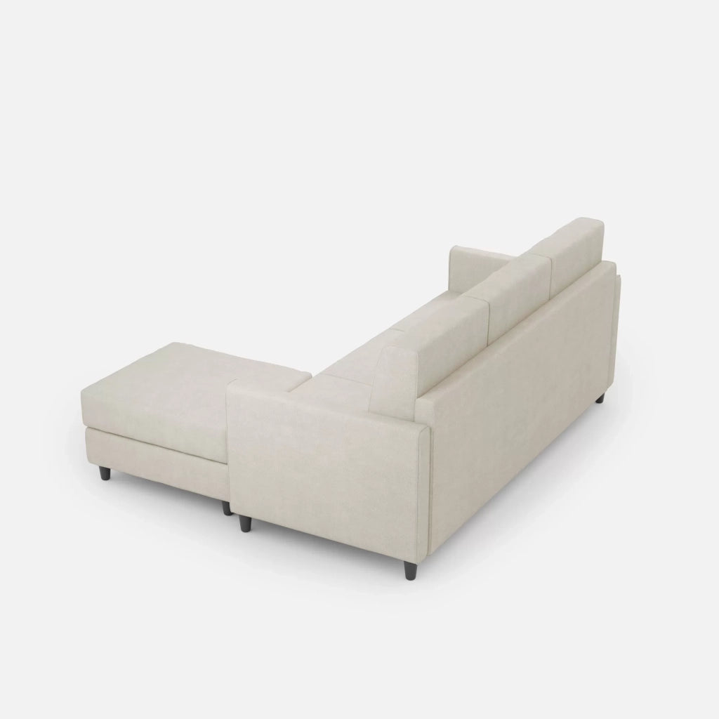 Divano karay 3 posti (tre sedute da 60cm) + pouf misure esterne l.198 p.155 | latte - Mobili 2G