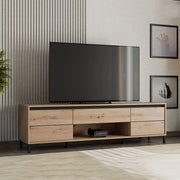 Celico, Mobile Porta tv un Cassetto, 183x40x52h cm Marrone Rovere Nodi