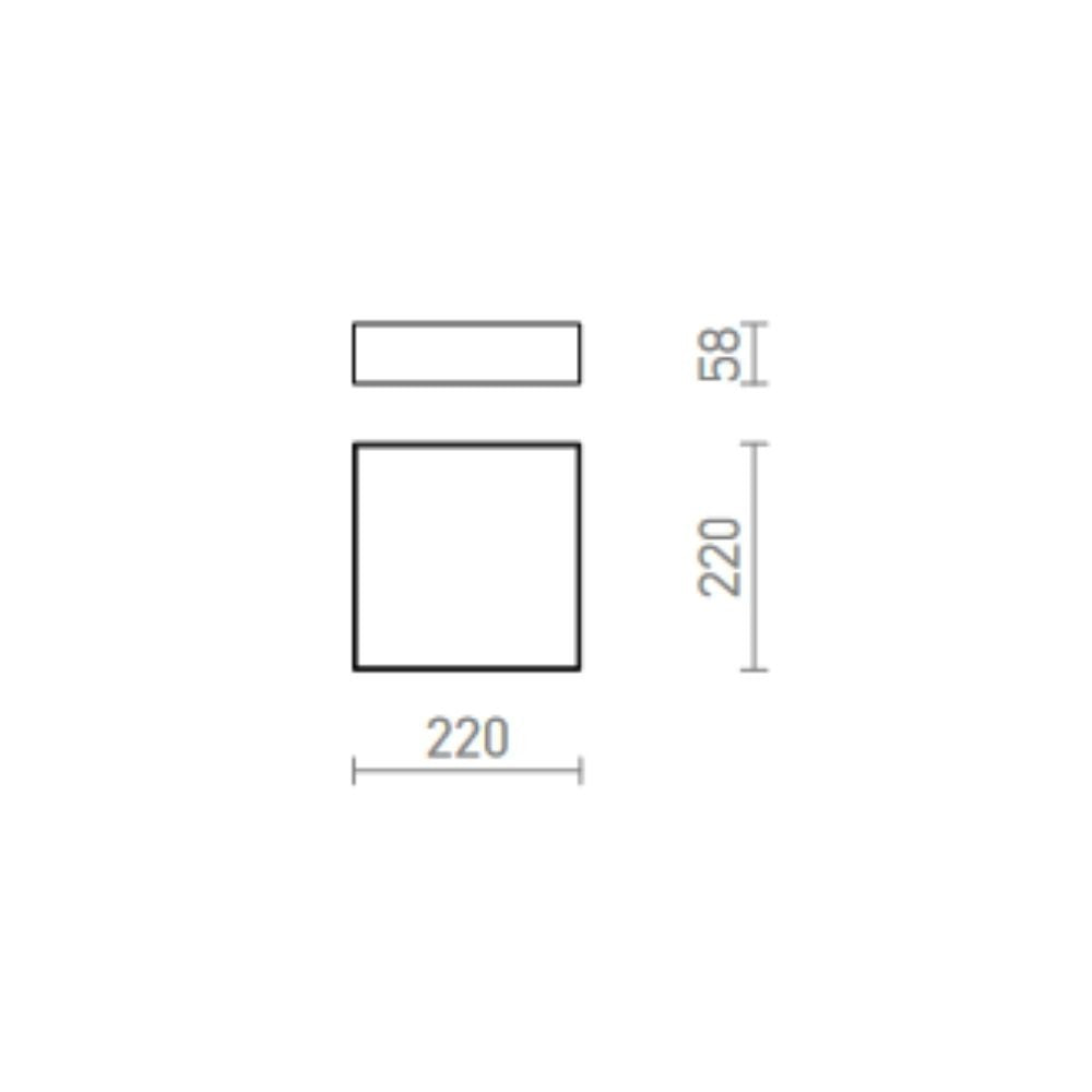 Plafoniera LARISA SQ 22 da soffitto nero  230V LED 20W  3000K