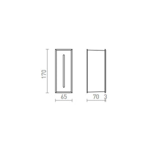 Lampada applique SEGNO da incasso grigio antracite 230V LED 3W IP54 3000K