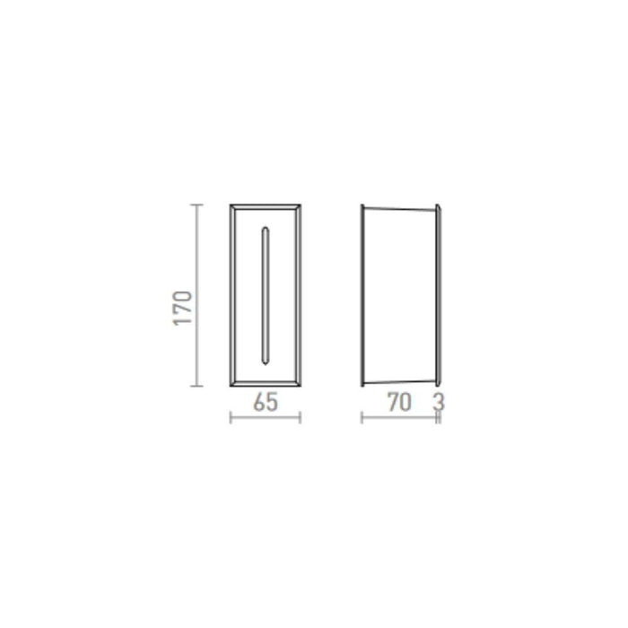 Lampada applique SEGNO da incasso grigio antracite 230V LED 3W IP54 3000K