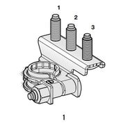 Morsetto batteria positivo 3 uscite M6 Mta