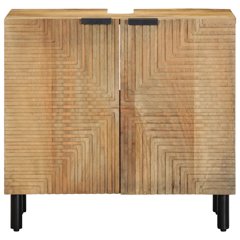 Mobile Lavabo da Bagno Marrone 62x33x58 cm Legno Massello Mango 4017739