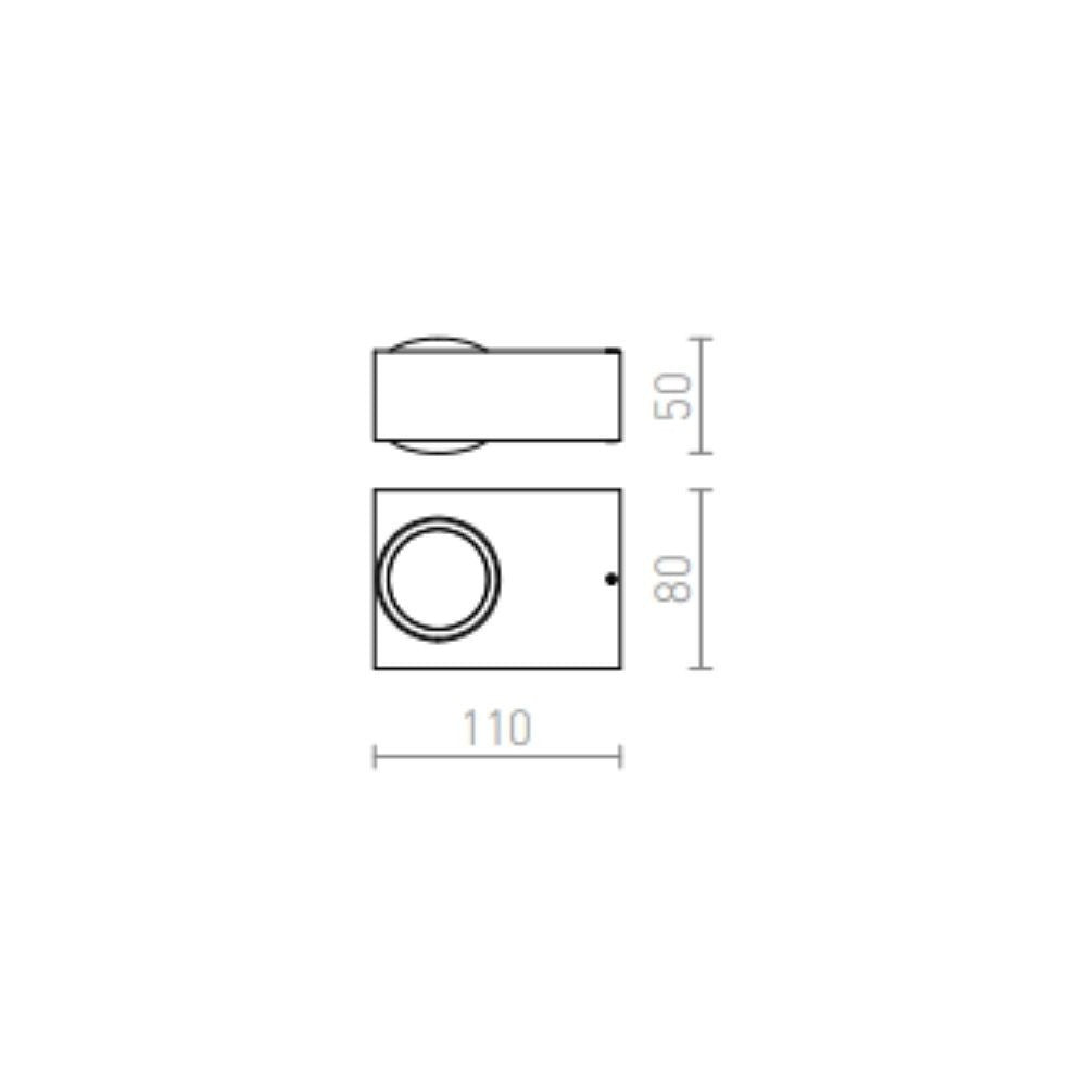 Faretto applique KORSO II da parete alluminio pettinato 230V LED 2x3W 120° IP54 3000K