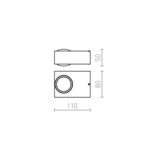 Faretto applique KORSO II da parete alluminio pettinato 230V LED 2x3W 120° IP54 3000K