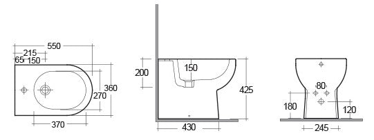Bidet filo muro tonique