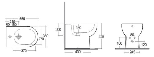 Bidet filo muro tonique
