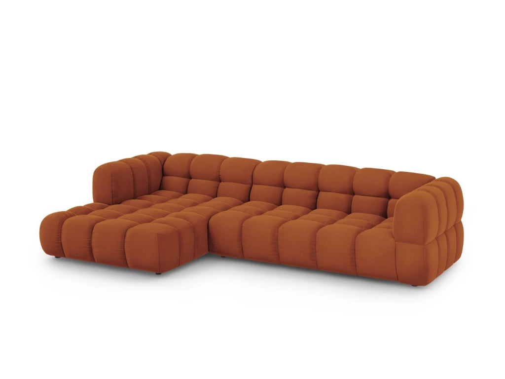 Cosmopolitan Design - Divano angolare modulare sinistro "Sky" 4 posti in velluto terracotta 