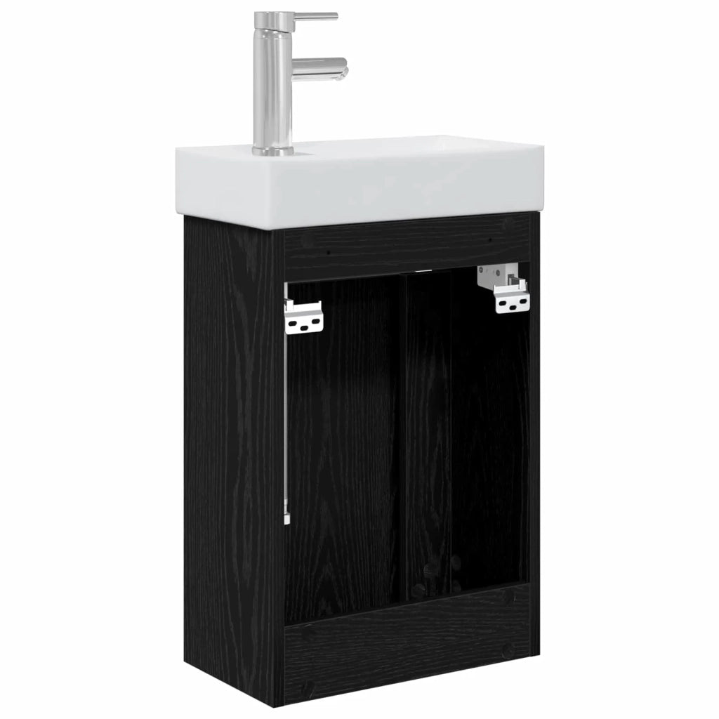 Mobile bagno con rubinetto Rovere Nero 40,5 x 22,5 x 62 cm