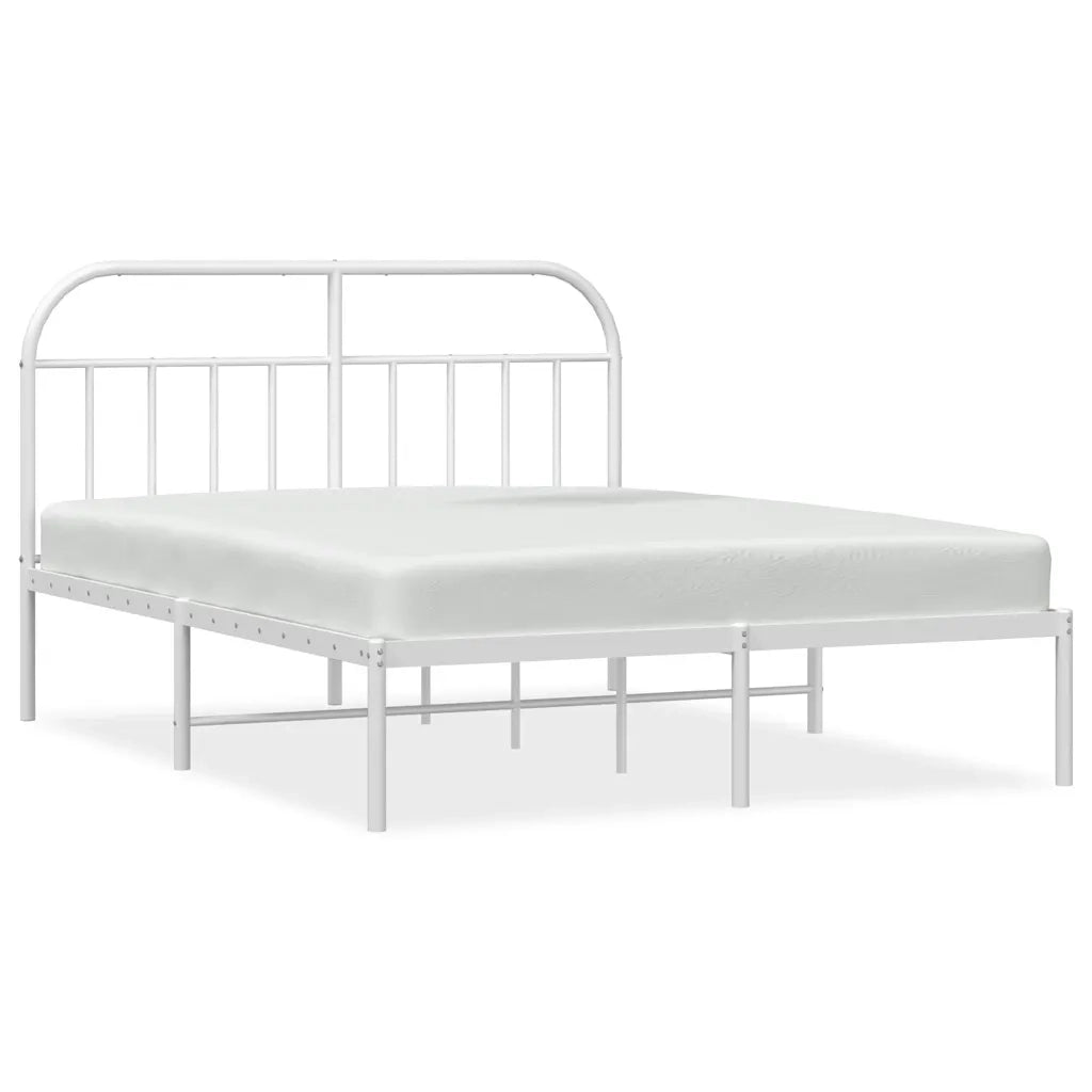 Giroletto con Testiera Metallo Bianco 150x200 cmcod mxl 129513
