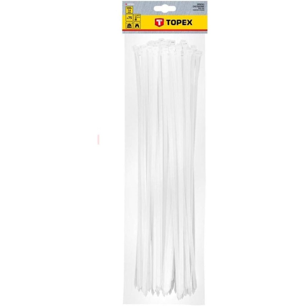 Topex 44e984 fascette per cavi 7 7,6mmx500mm, 75 pezzi ds