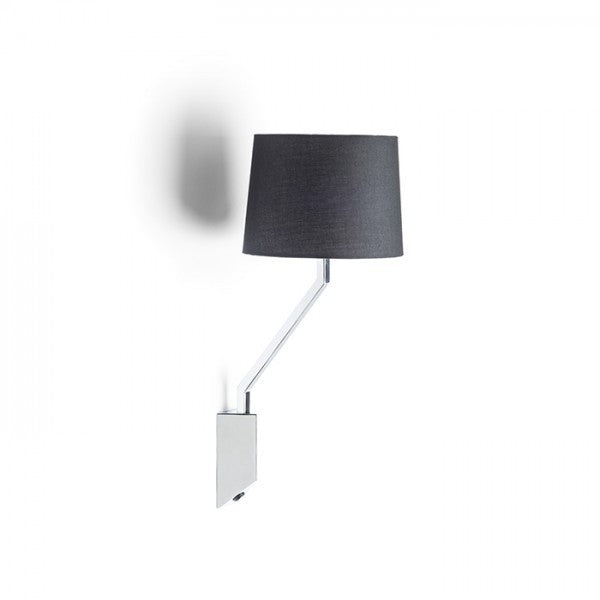 Lampada SHARP da parete nero cromo 230V E27 42W
