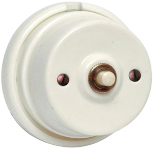 PULSANTE PORCELLANA STILE ANTICO BIANCO