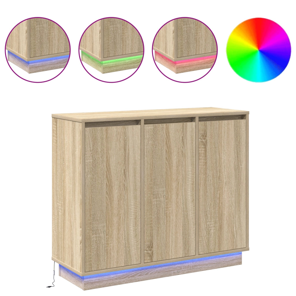Mobile con LED Quercia Sonoma 90x32x75 cm in legno ingegnerizzato