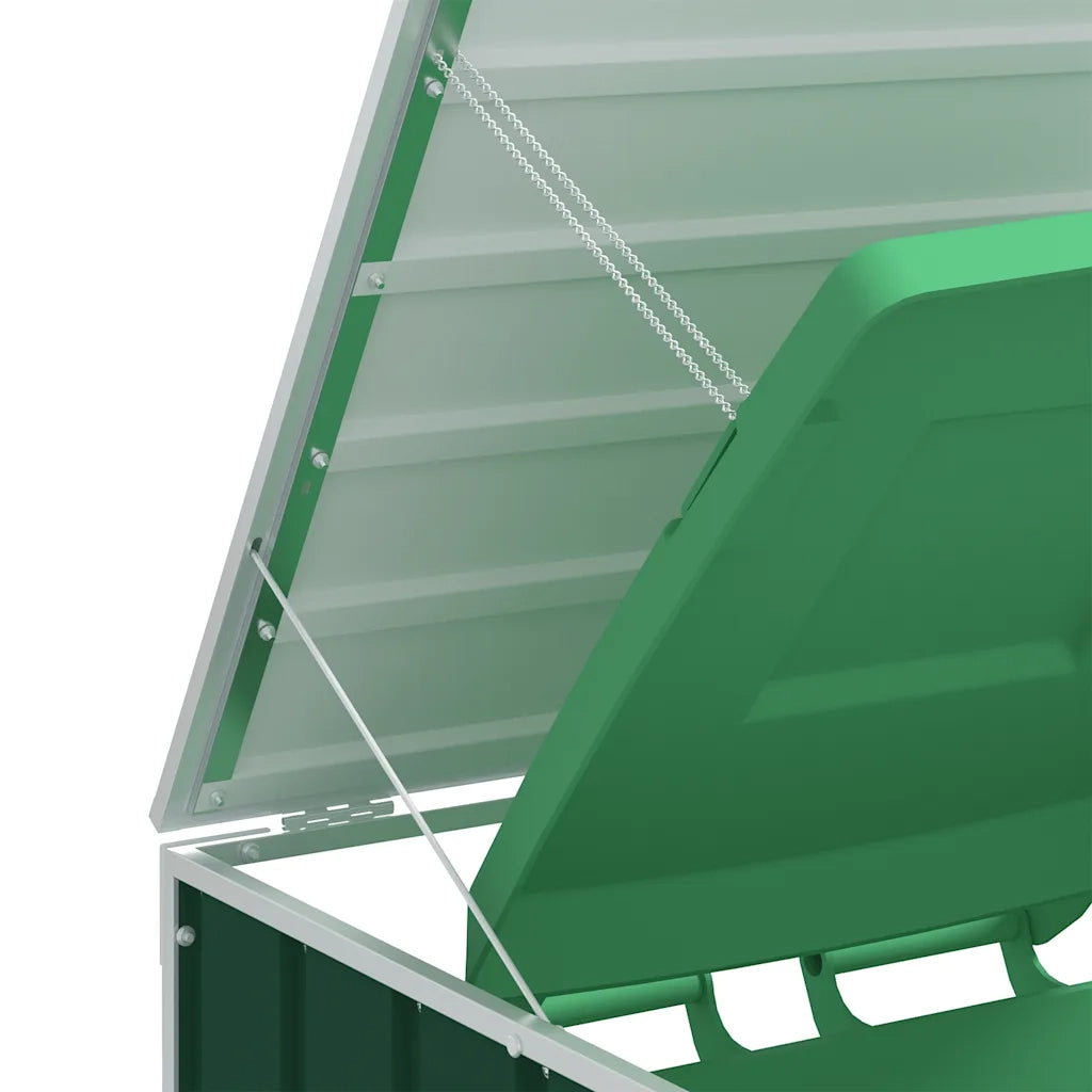 Copribidone con Ruote per 2 Bidoni Verde 144x81x113 cm Acciaio CFW7438769