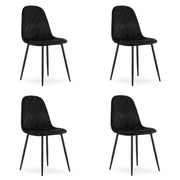 Valora DAPI CHAIR Sedie ergonomiche moderne in velluto nero x4