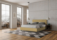 Letto Matrimoniale 160x210 cm con Rete e Contenitore Adele Labirinto 06 Giallo