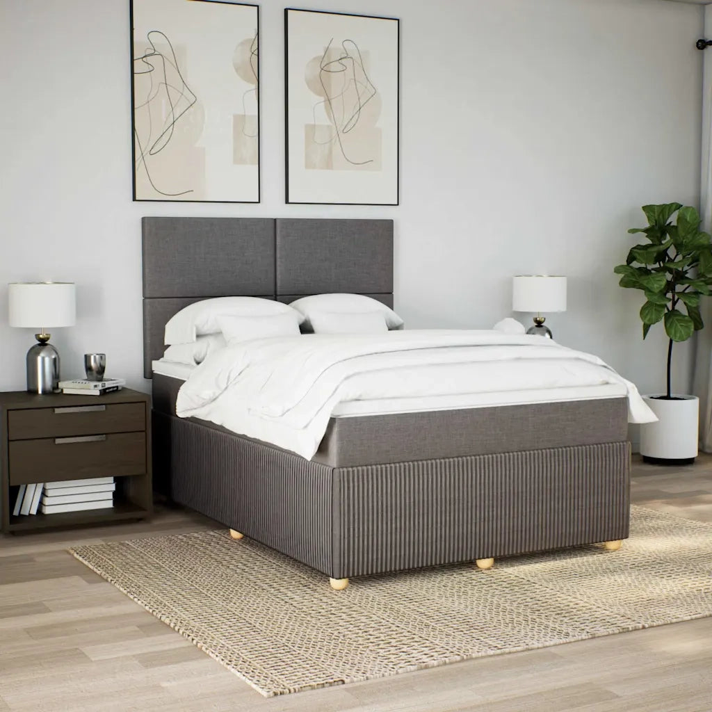Giroletto a Molle con Materasso Tortora 140x200 cm in Tessuto 3292076